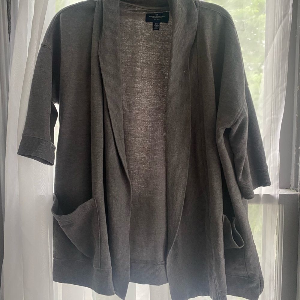 American Eagle Outfitters grey cardigan sweater Xs